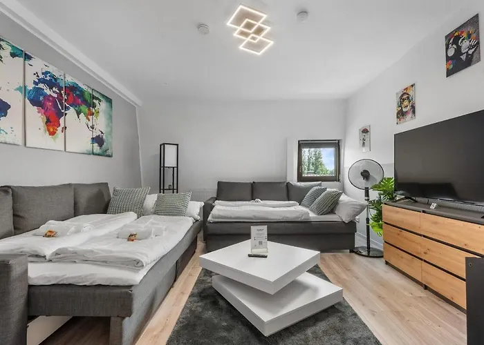 Dg - Einfach Aber Sehr Komfortabel - Fuer Bis Zu 12 Personen - Gruppen, Messe, Monteure, Studenten - Voll Ausgestattet - 3 Smart-tv 55 Zoll Netflix, 1000 Mbit Wlan, Voll Ausgestattete Kueche 公寓 杜伊斯堡